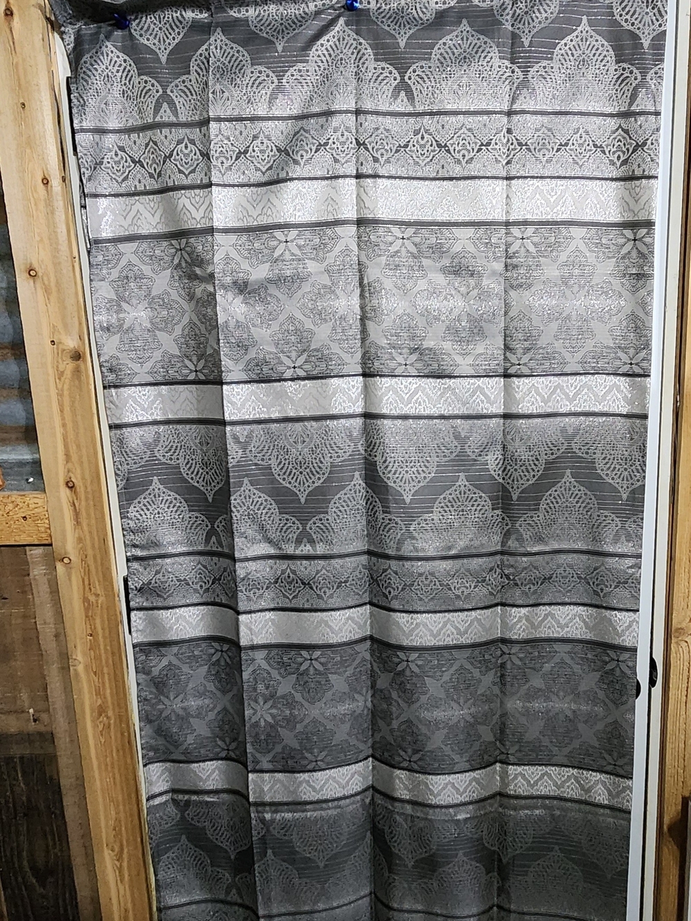 Nicole Miller Gray Patterned Shower Curtain